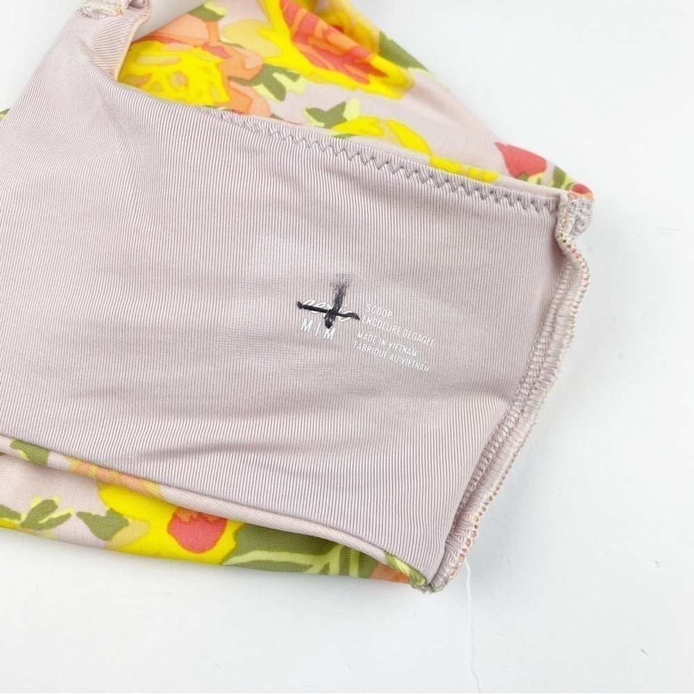 Aerie Printed Pastel Floral Ruffle Scoop Neckline Bikini Top Size M NWOT - Picture 5 of 5